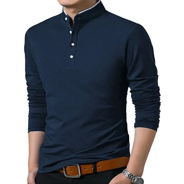 new fashion men's short-sleeved custom T-shirt solid color pure cotton long-sleeved