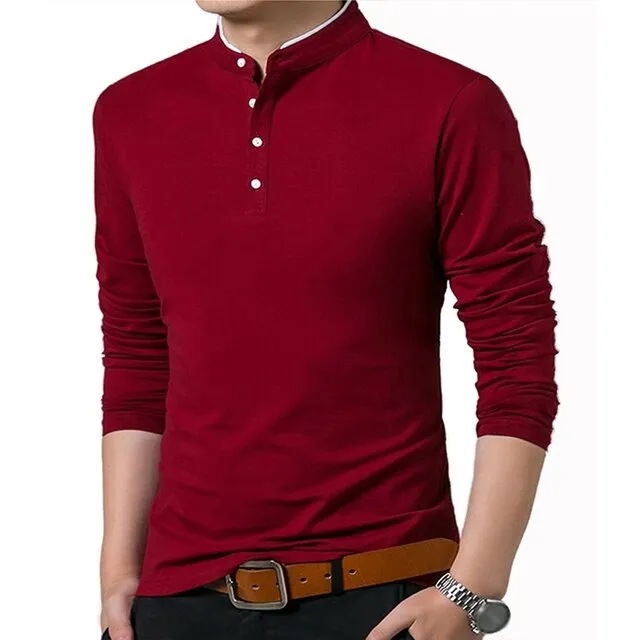 new fashion men's short-sleeved custom T-shirt solid color pure cotton long-sleeved