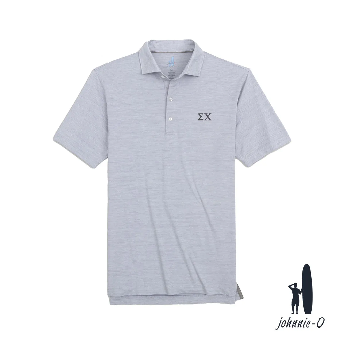 New! Sigma Chi Johnnie-O Heather Grey Polo