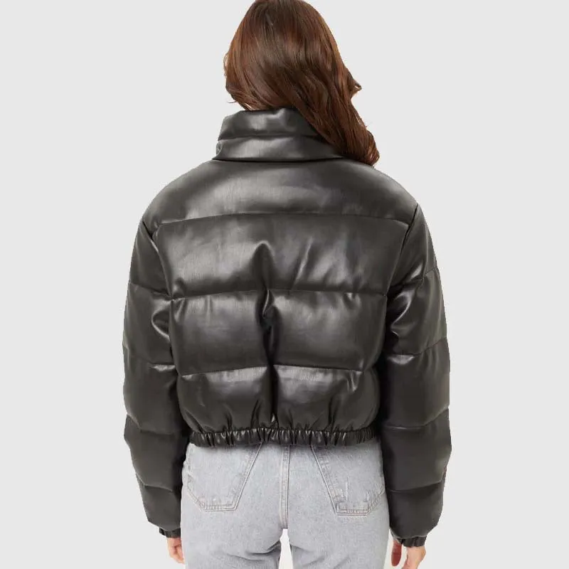 New Style So Fetch Bubble High Quality Faux Leather Puffer Jackets