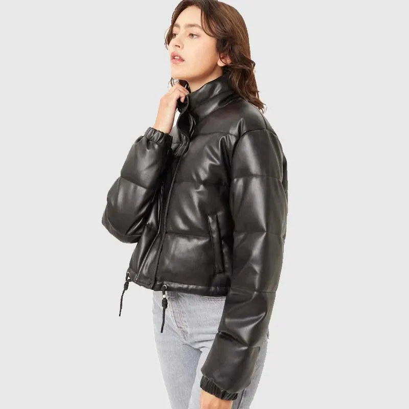 New Style So Fetch Bubble High Quality Faux Leather Puffer Jackets