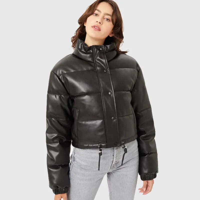 New Style So Fetch Bubble High Quality Faux Leather Puffer Jackets