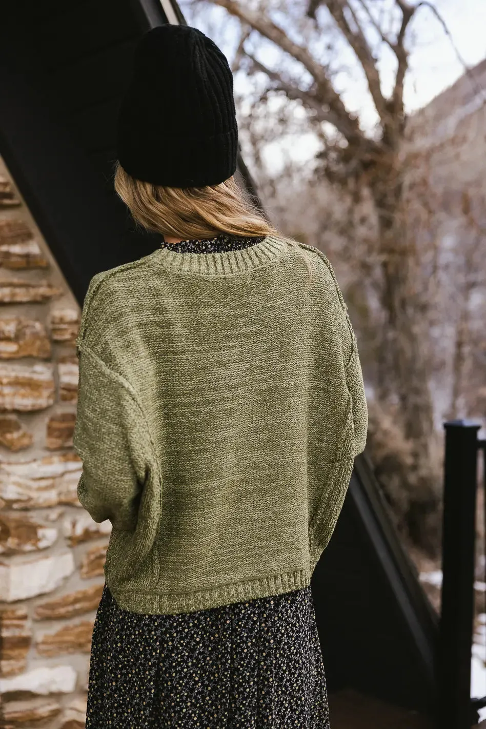 Nicole Knit Sweater in Olive