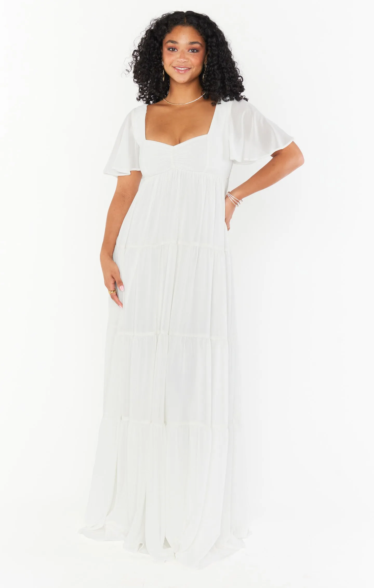 Nicole Maxi Dress ~ Wedding Cake Chiffon