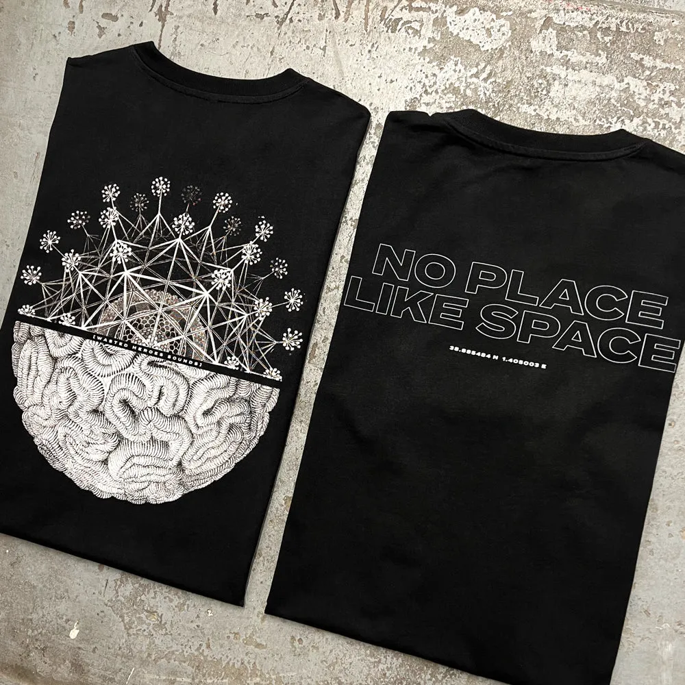 No Place Like Space Back Print - Tshirt - Black