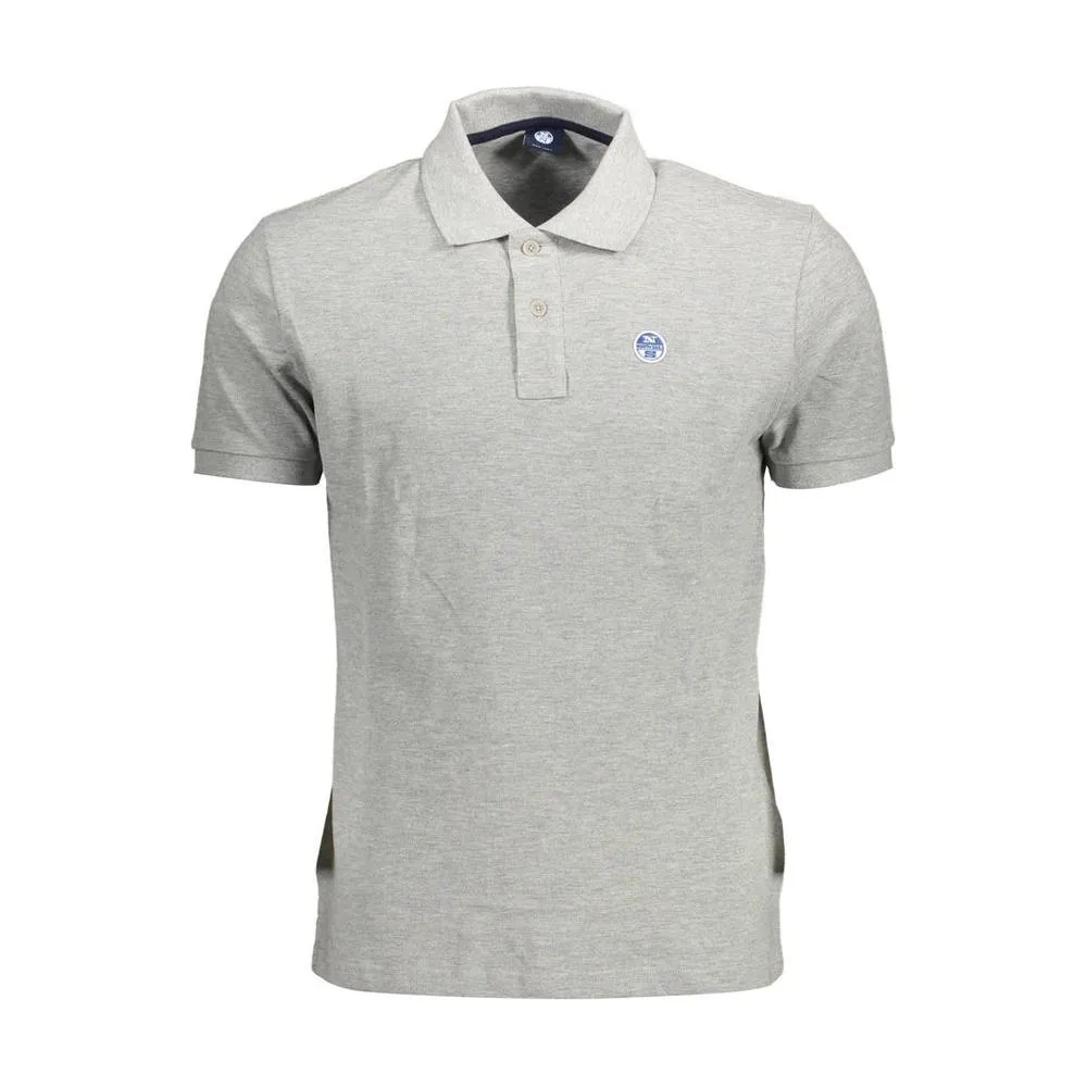 North Sails Gray Cotton Men Polo Shirt