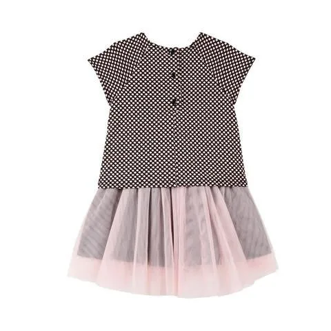 Odette Black and Pink Polkadot Dress