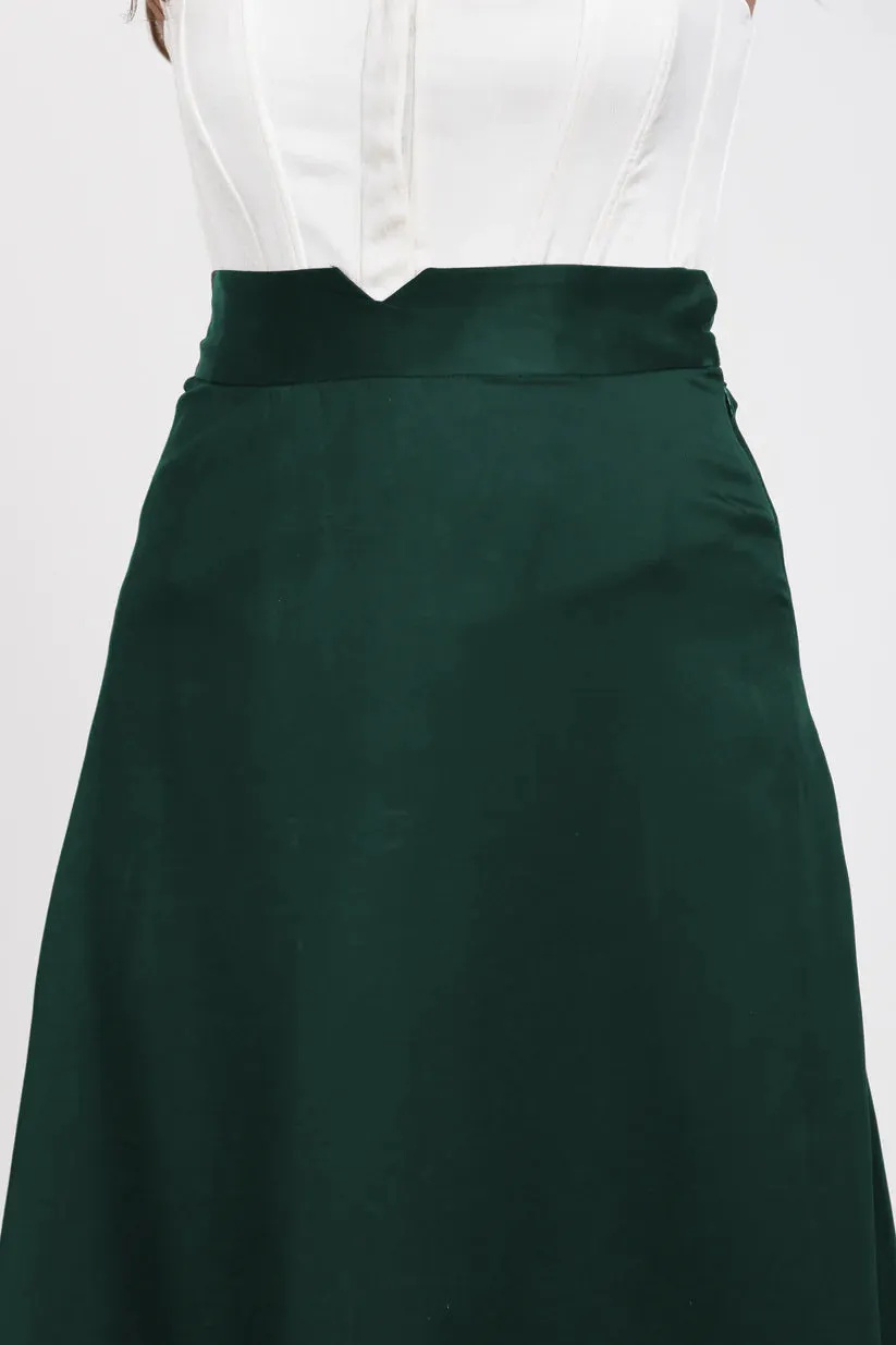 Office Wear Women's Flared satin skirt