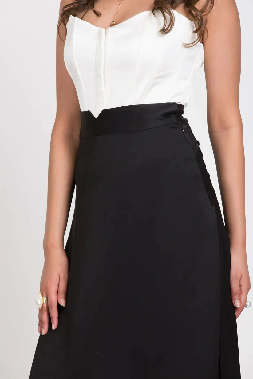 Office Wear Women's Flared satin skirt