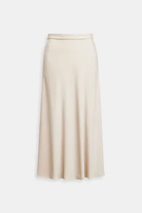 Old Money Solid High Waist Draped Midi Skirt