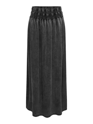 Only - Washed Black Denim Maxi Skirt