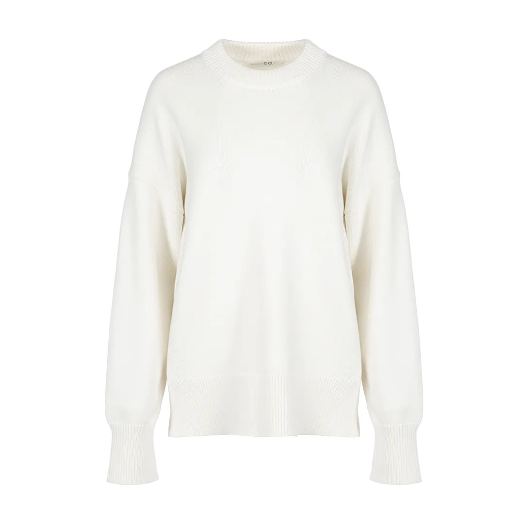 Oversized Crewneck Sweater White