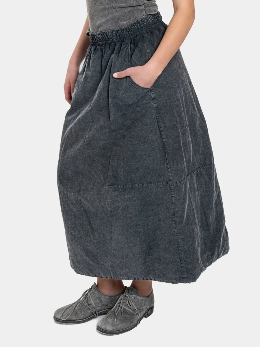 Padded Cotton Midi Skirt