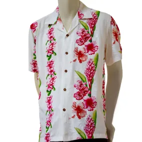 Plumeria Panel Hawaiian Shirts for Men - Short-Sleeve Aloha Mens Shirt