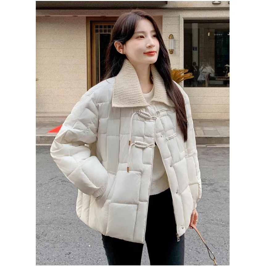 Point Collar Cropped Puffer Jacket