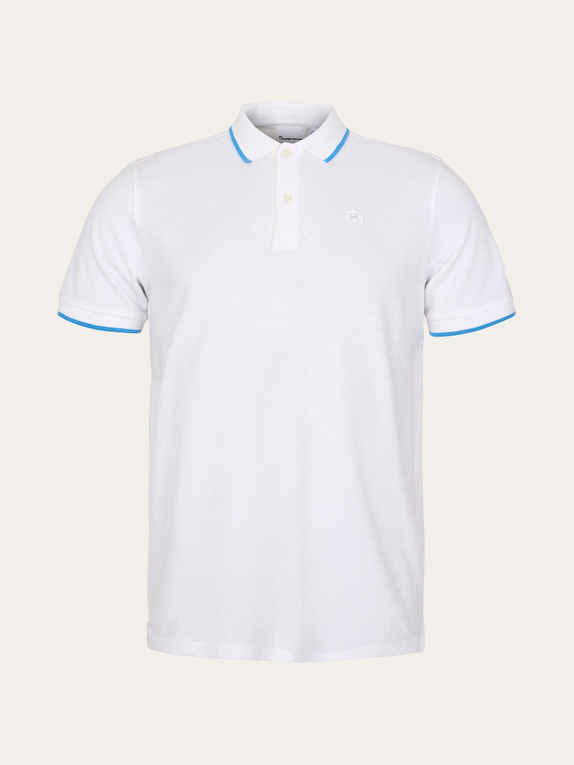 Polo with badge and contract stripe at rib - Bright White