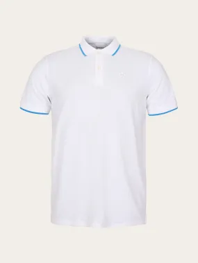 Polo with badge and contract stripe at rib - Bright White