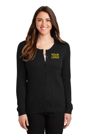 Port Authority Ladies Cardigan Customized Sweaters, Black