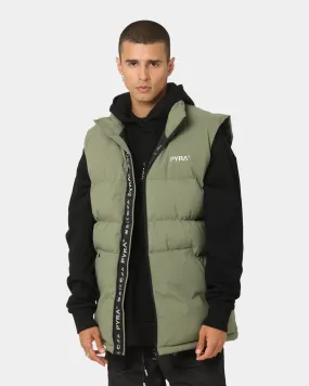 PYRA Sleeveless Puffa Vest Olive Green