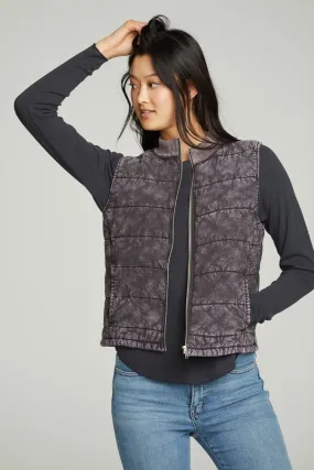 Quilted Mock Neck Puffer Vest