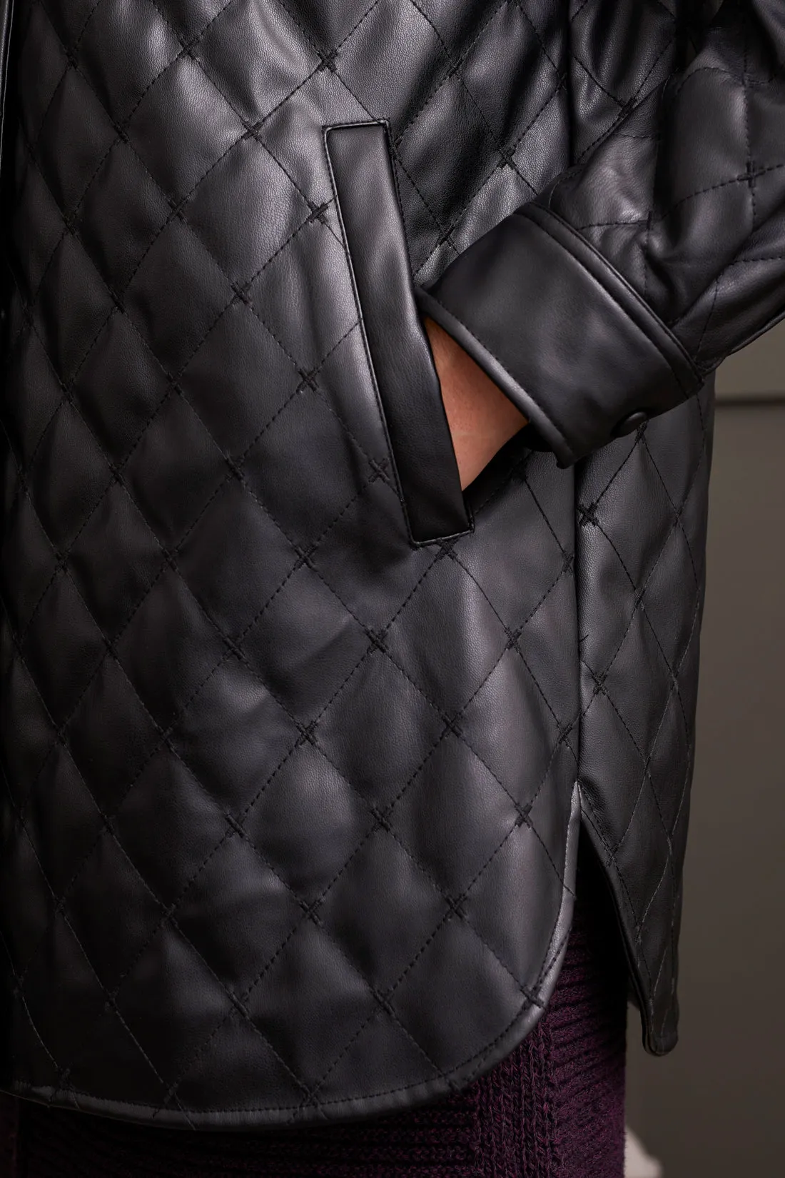 Quilted Snap Front Puffer Jacket