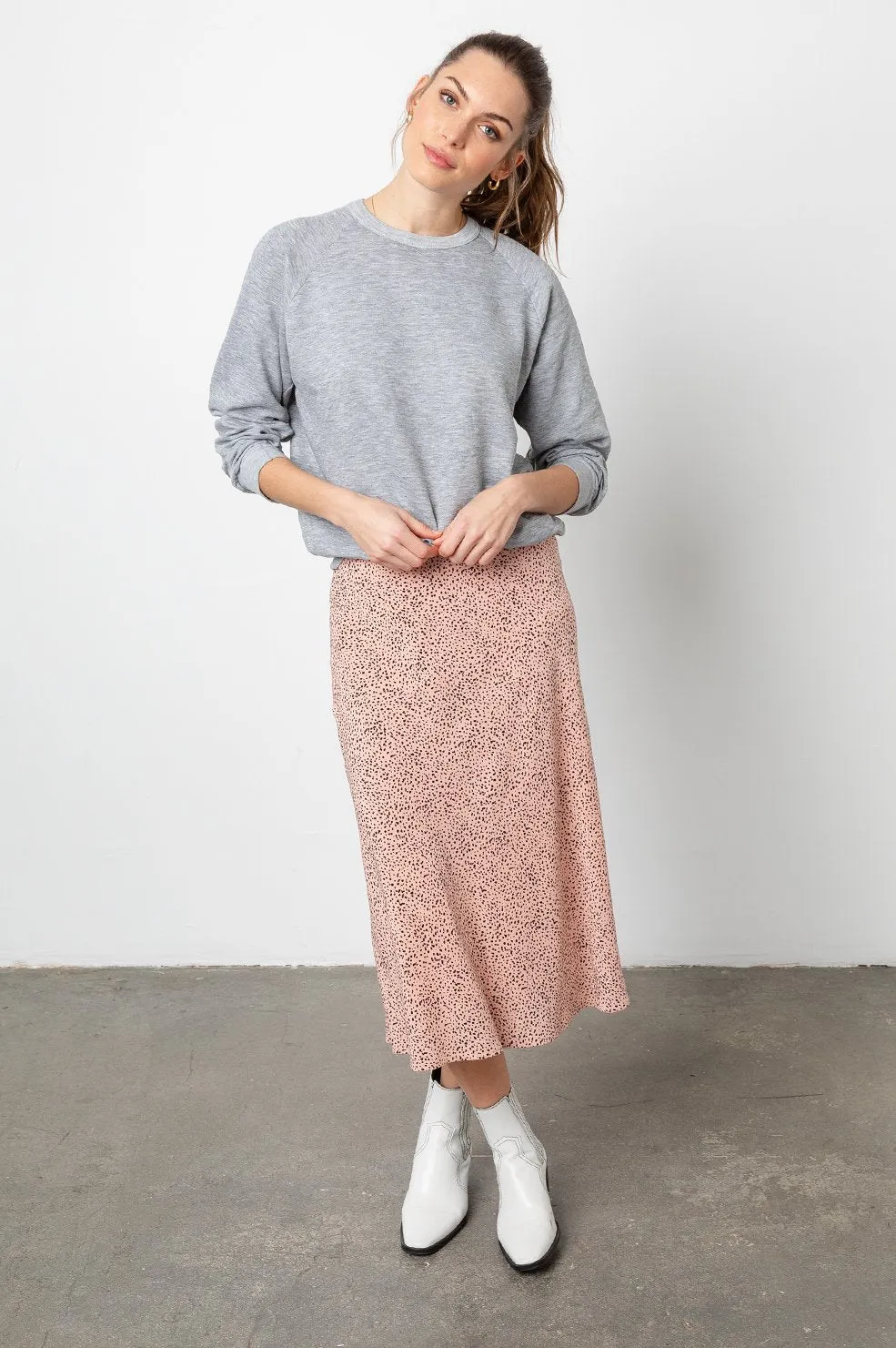 Rails - Anya Midi Skirt in Rose Spotted