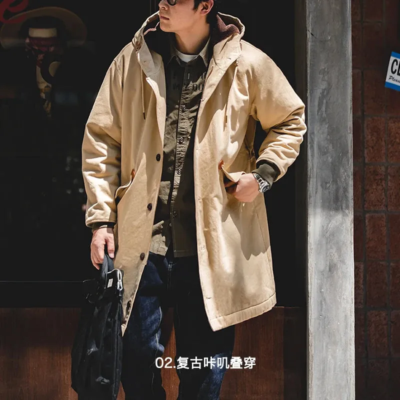 Retro N2 Deck Padded Jacket Thick Warm Hooded Parka Male Coat