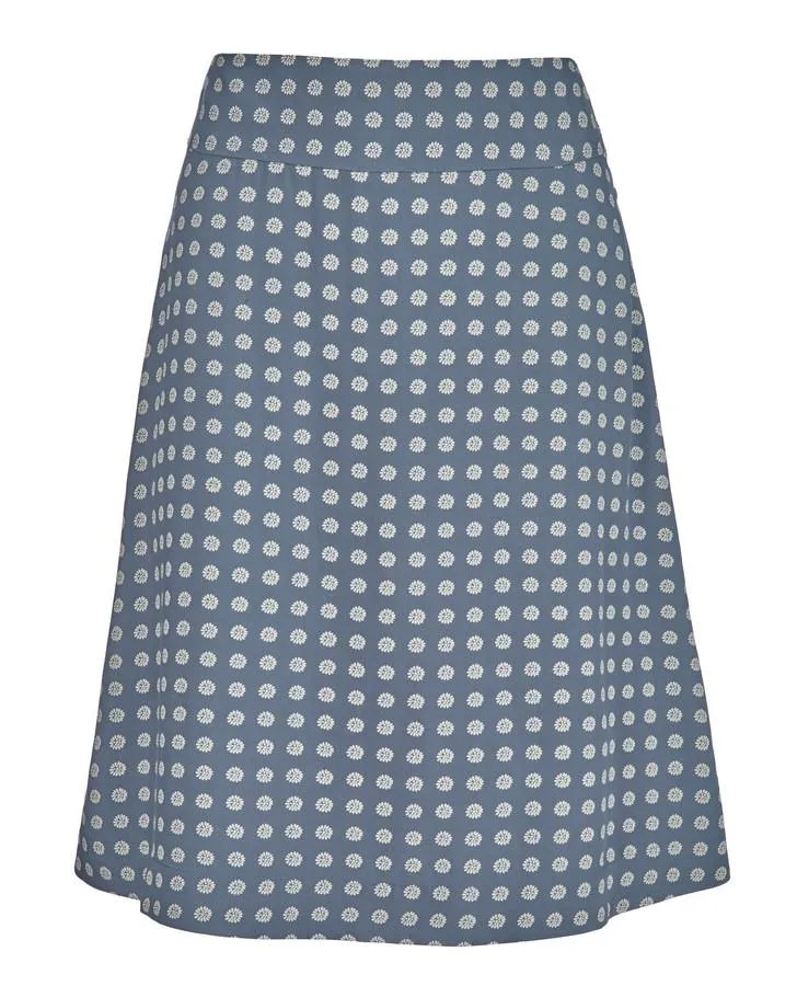 Reversible A-Line Floral and Polka Dot Print Skirt