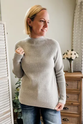 Ribbed Mock Neck Sweater