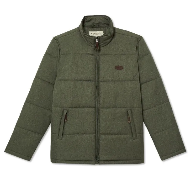 R.M.Williams Mens Patterson Creek Puffer Jacket - Green Marle