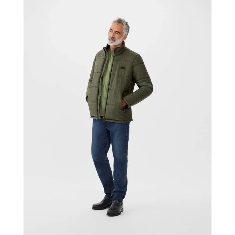 R.M.Williams Mens Patterson Creek Puffer Jacket - Green Marle