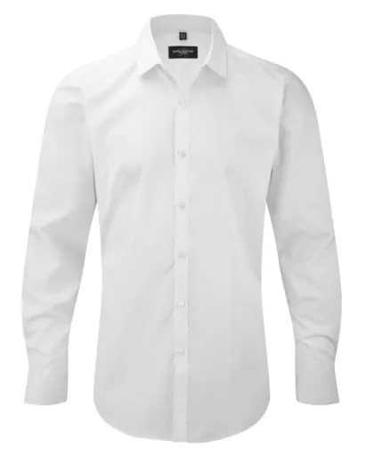 Russell Collection Mens Stretch Shirt Long Sleeved - 960M