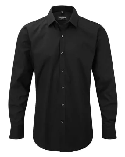 Russell Collection Mens Stretch Shirt Long Sleeved - 960M