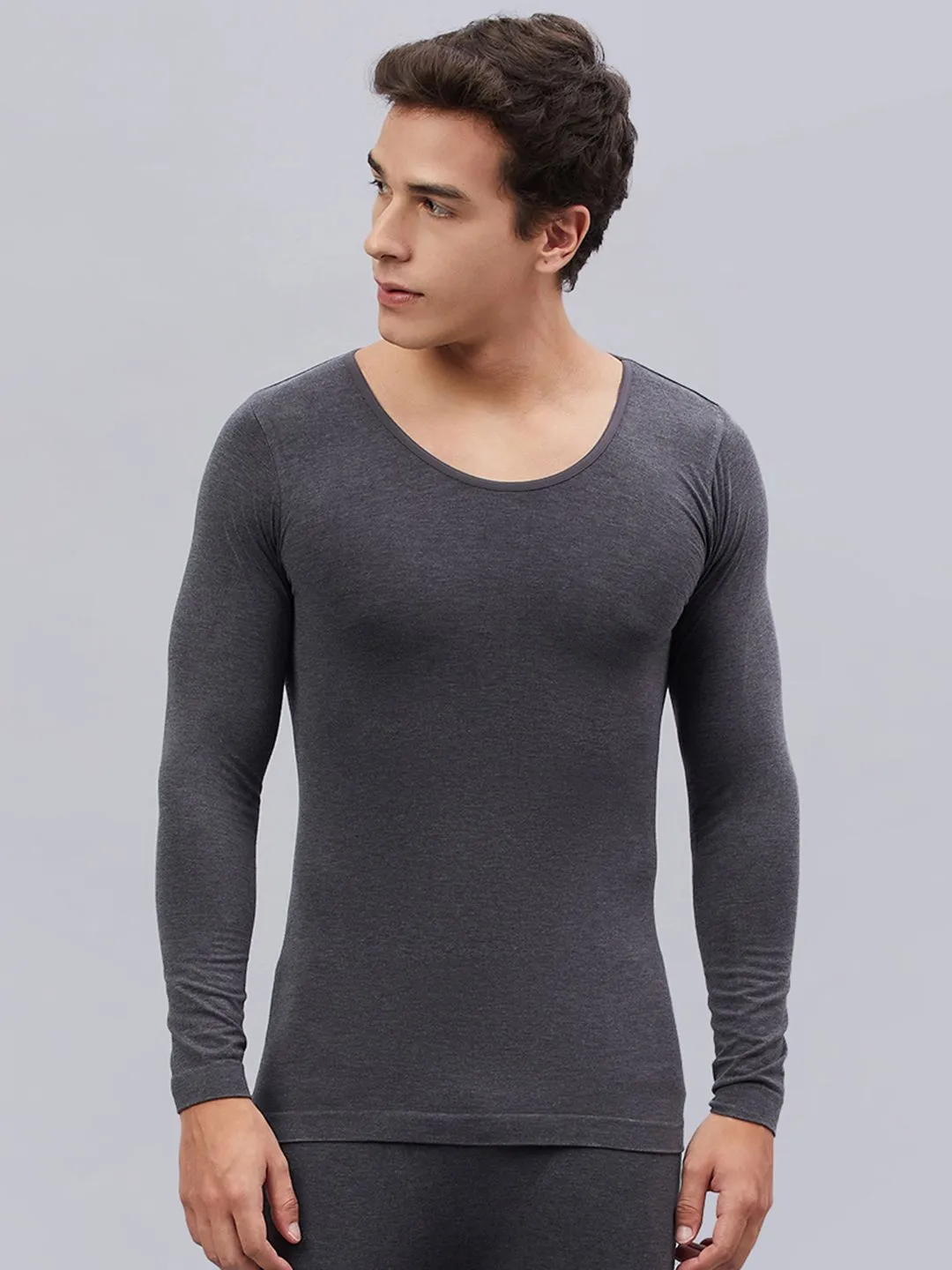 Seamless Heatmax Mens Under Shirt - Charcoal