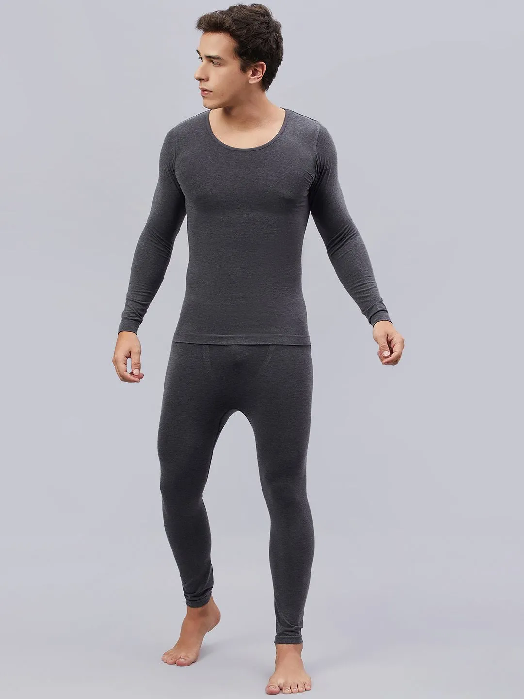 Seamless Heatmax Mens Under Shirt - Charcoal