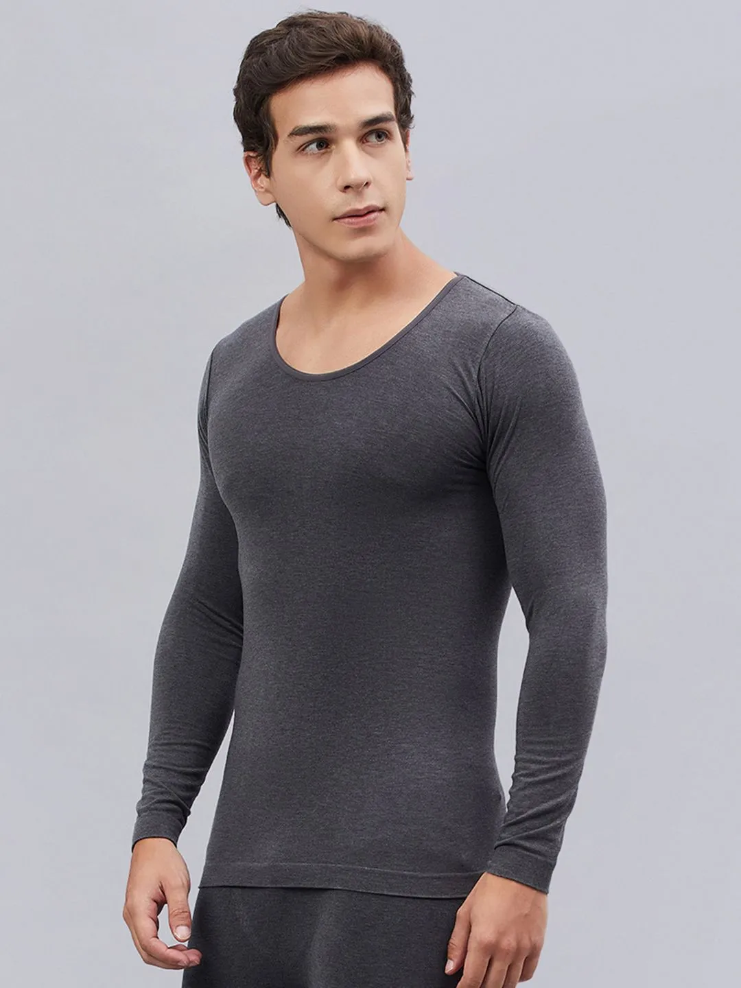 Seamless Heatmax Mens Under Shirt - Charcoal