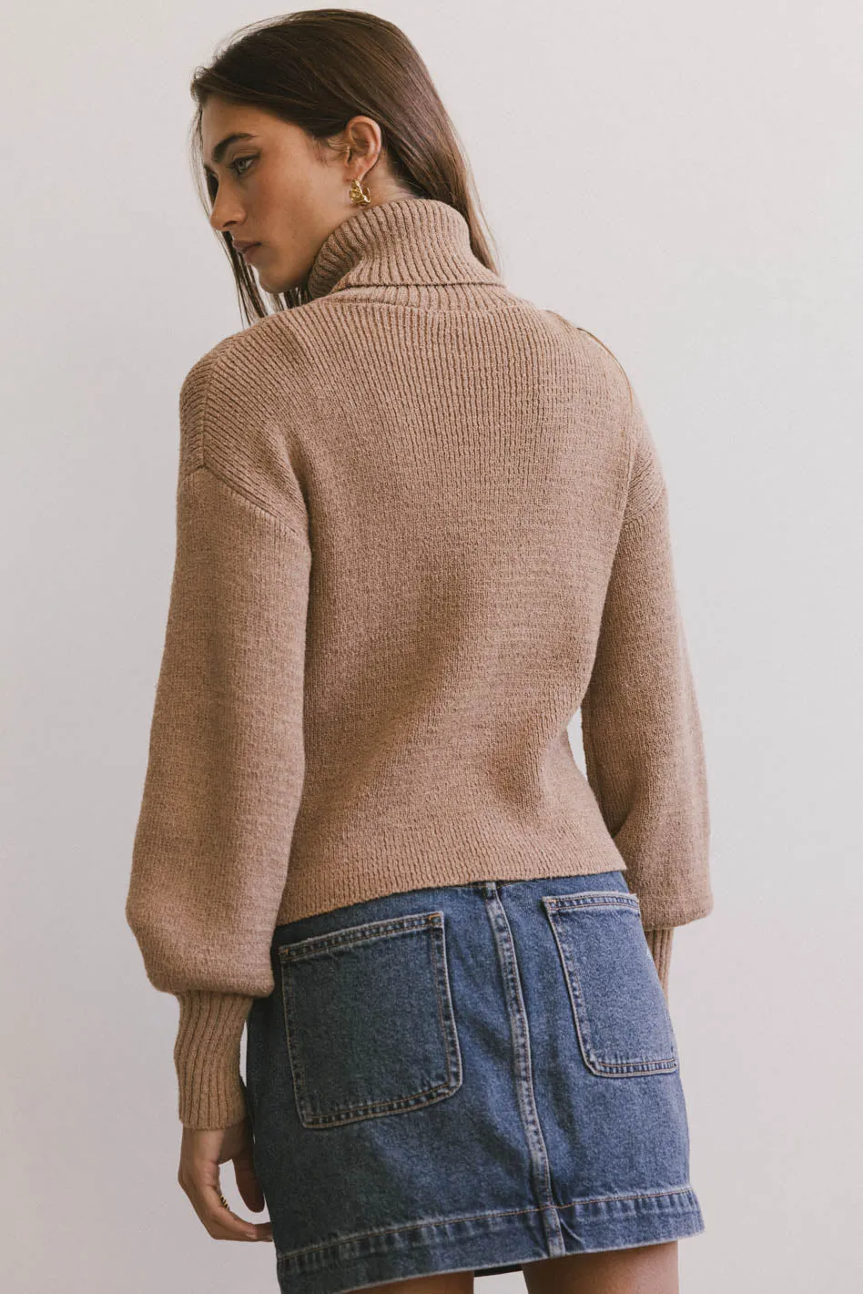 Shea Turtleneck Sweater in Brown