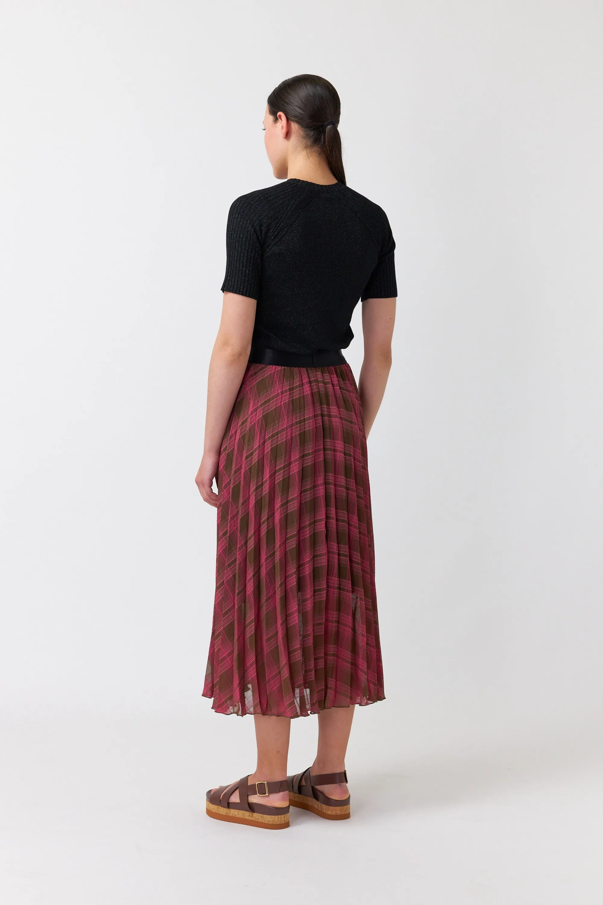 Sheer plaid skirt