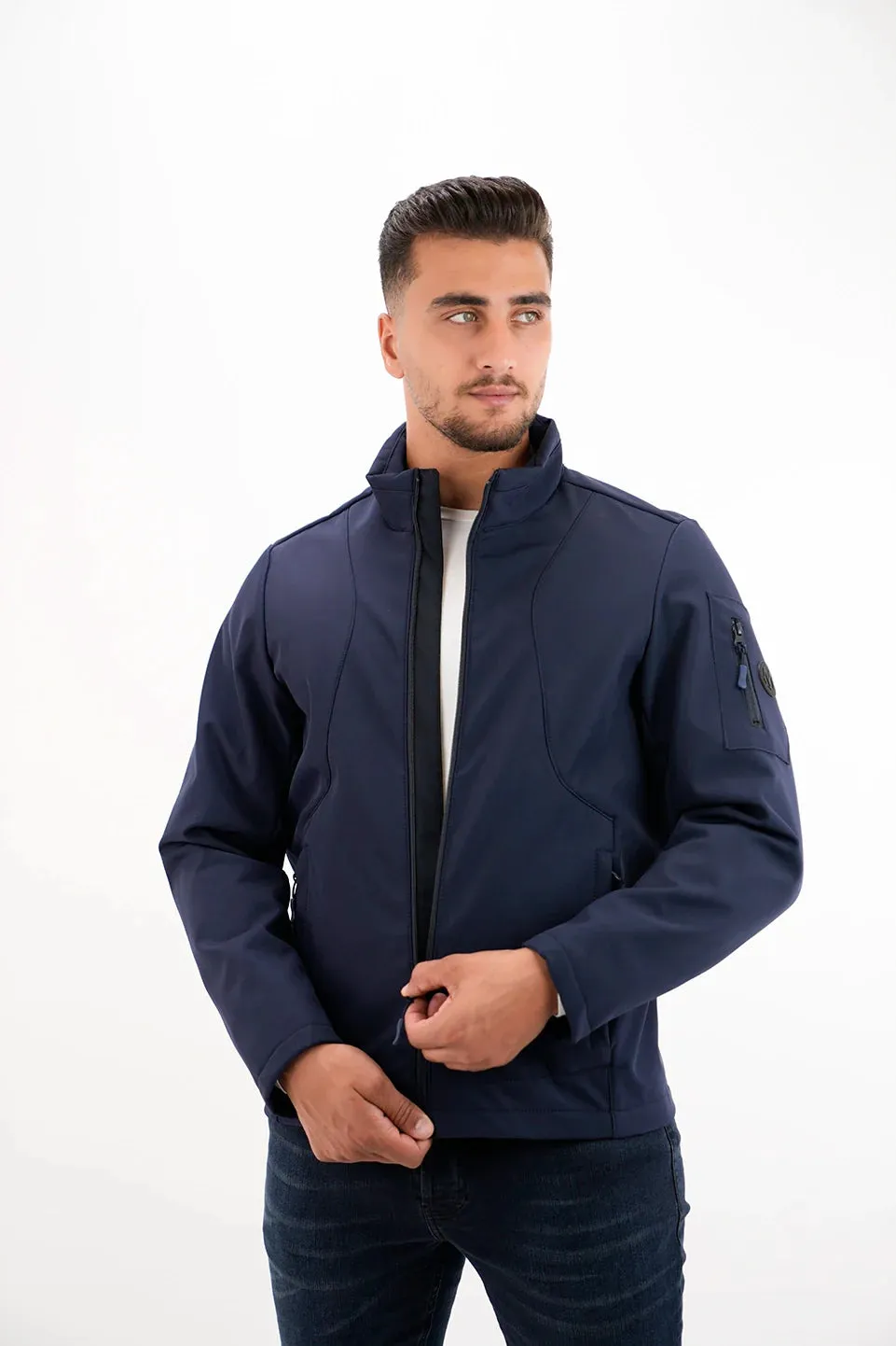 Simple Navy Puffer Jacket