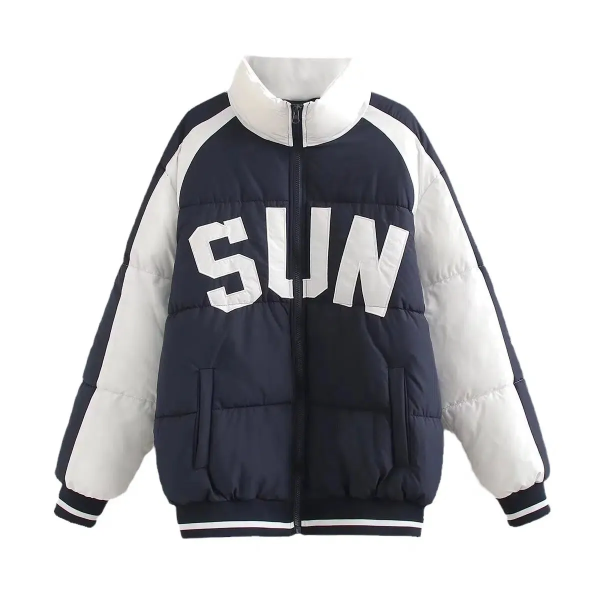 'SUN' Lettering Puffer Jacket