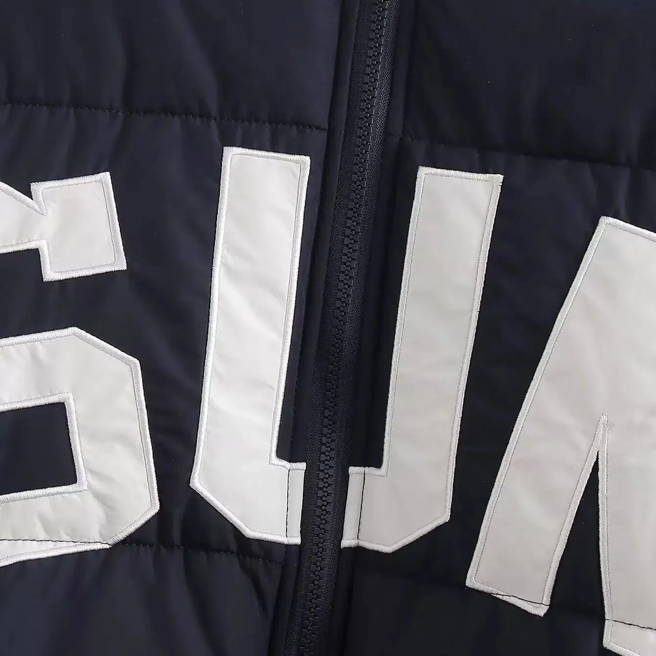 'SUN' Lettering Puffer Jacket