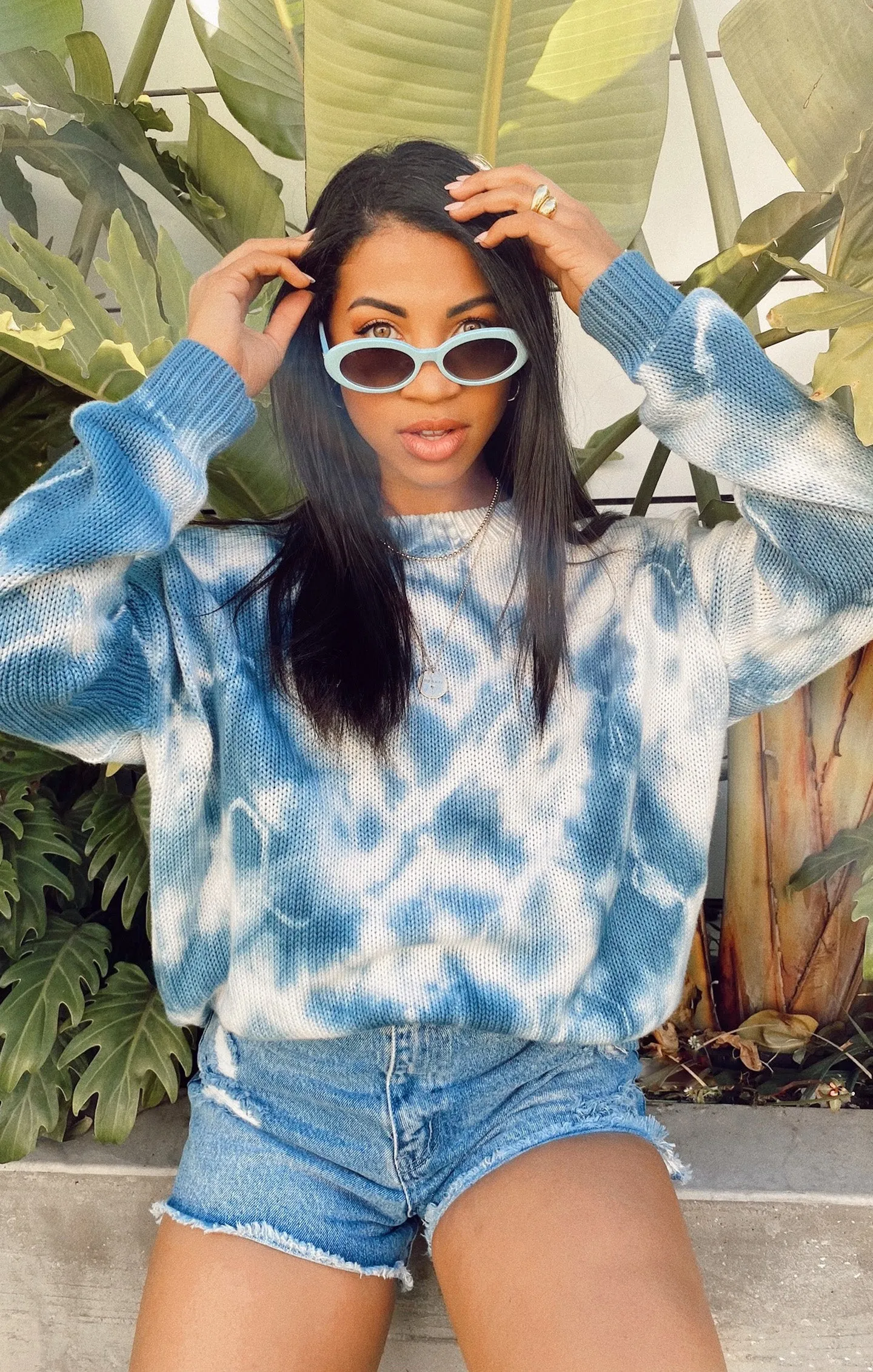 Sunday Sweater ~ Navy Tie Dye