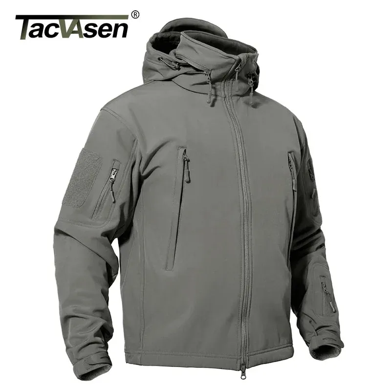 TACVASEN Men's Tactical Softshell Winter Jacket Waterproof Fleece Windbreaker