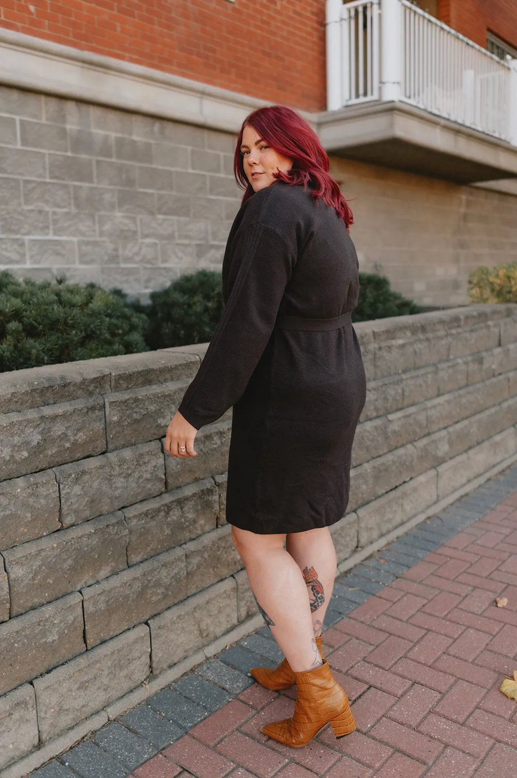 The Cepira Sweater Dress - Coffee Bean