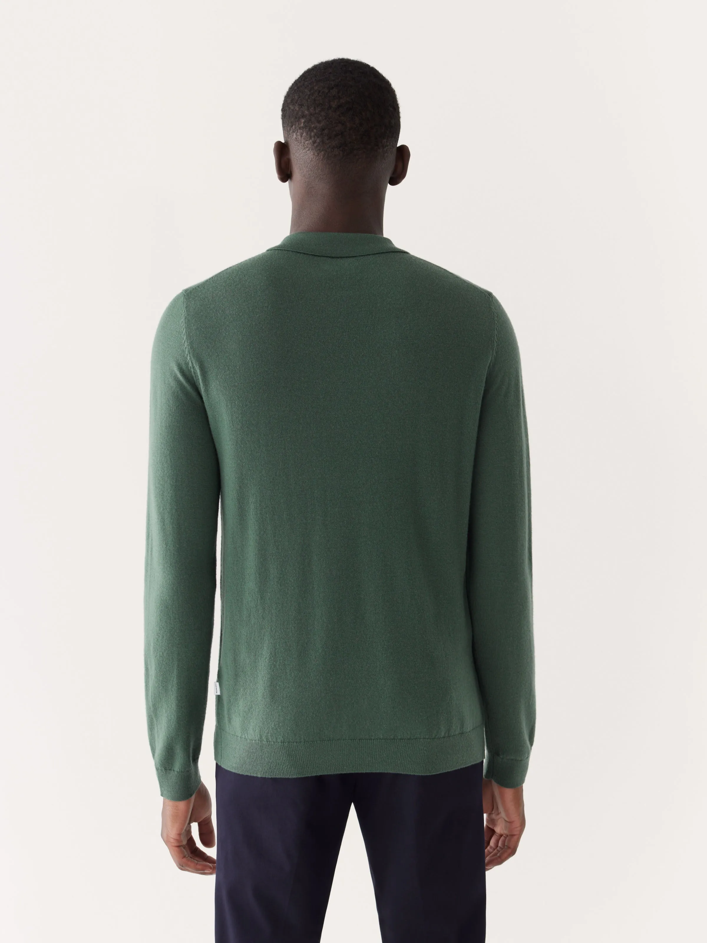 The Merino Polo Sweater in Light Green