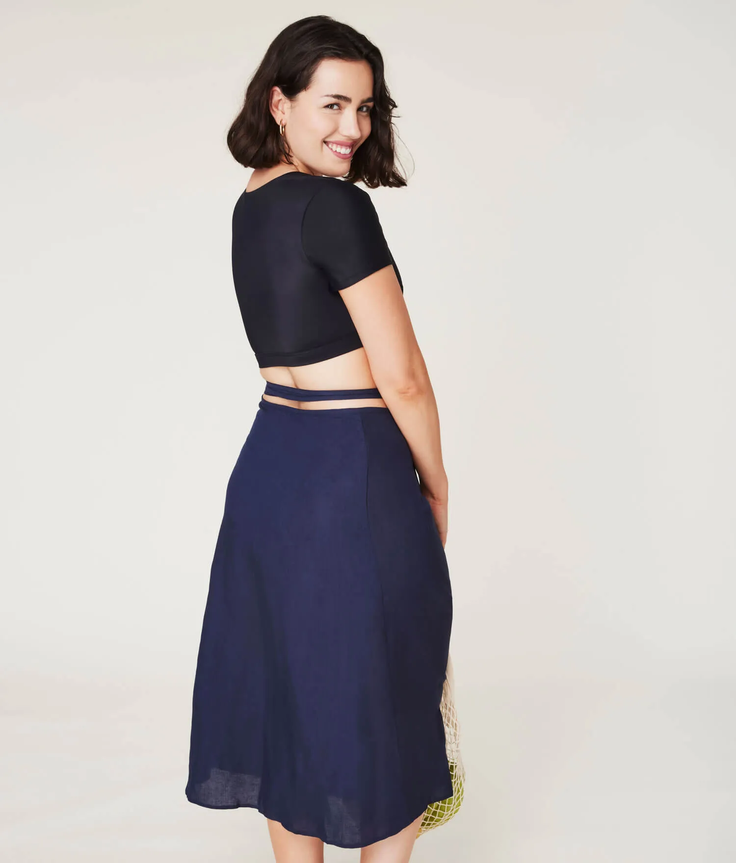 The Tavira Skirt  - Linen - Midnight