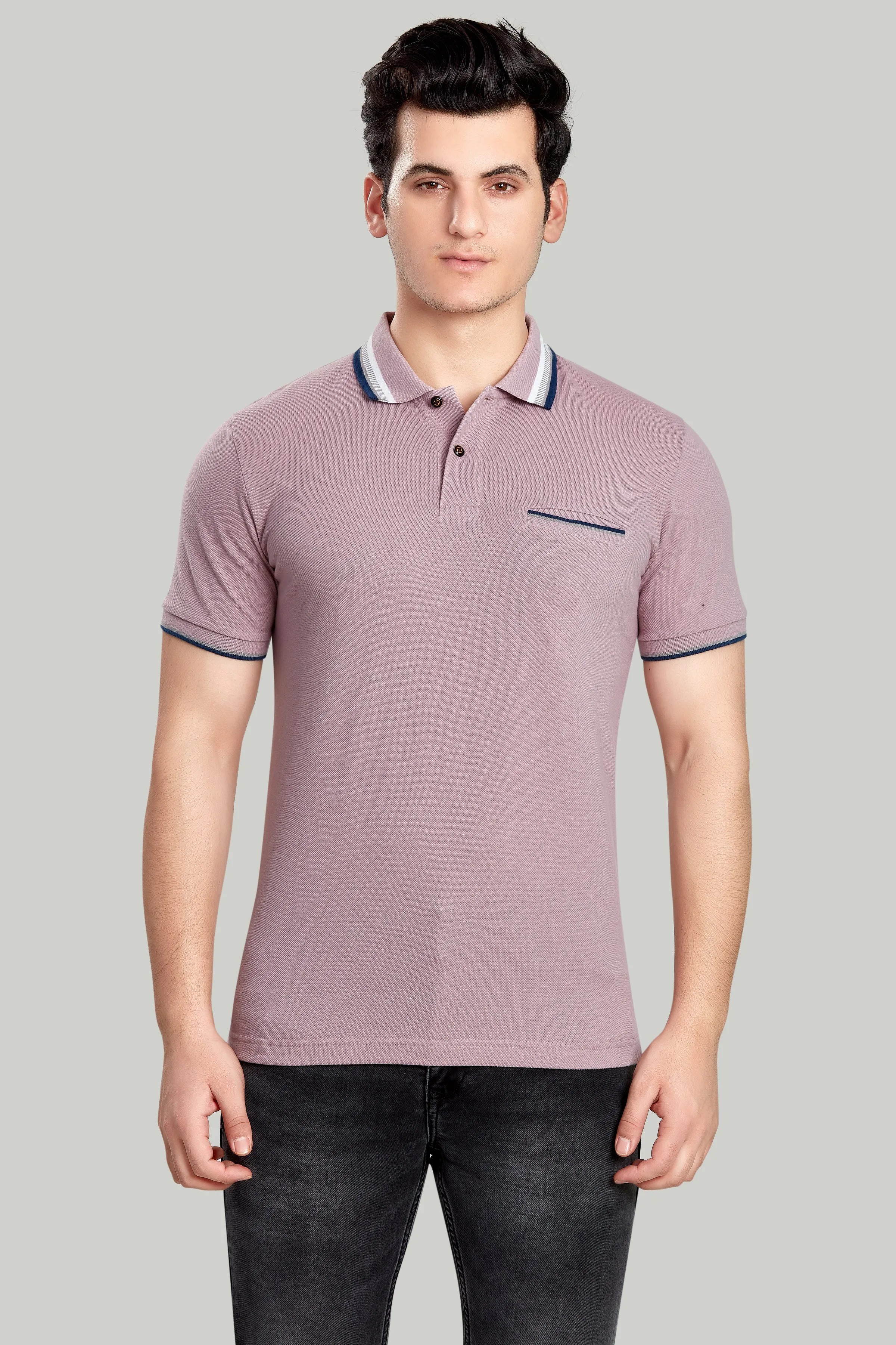 Tipped Collar Solid Polo