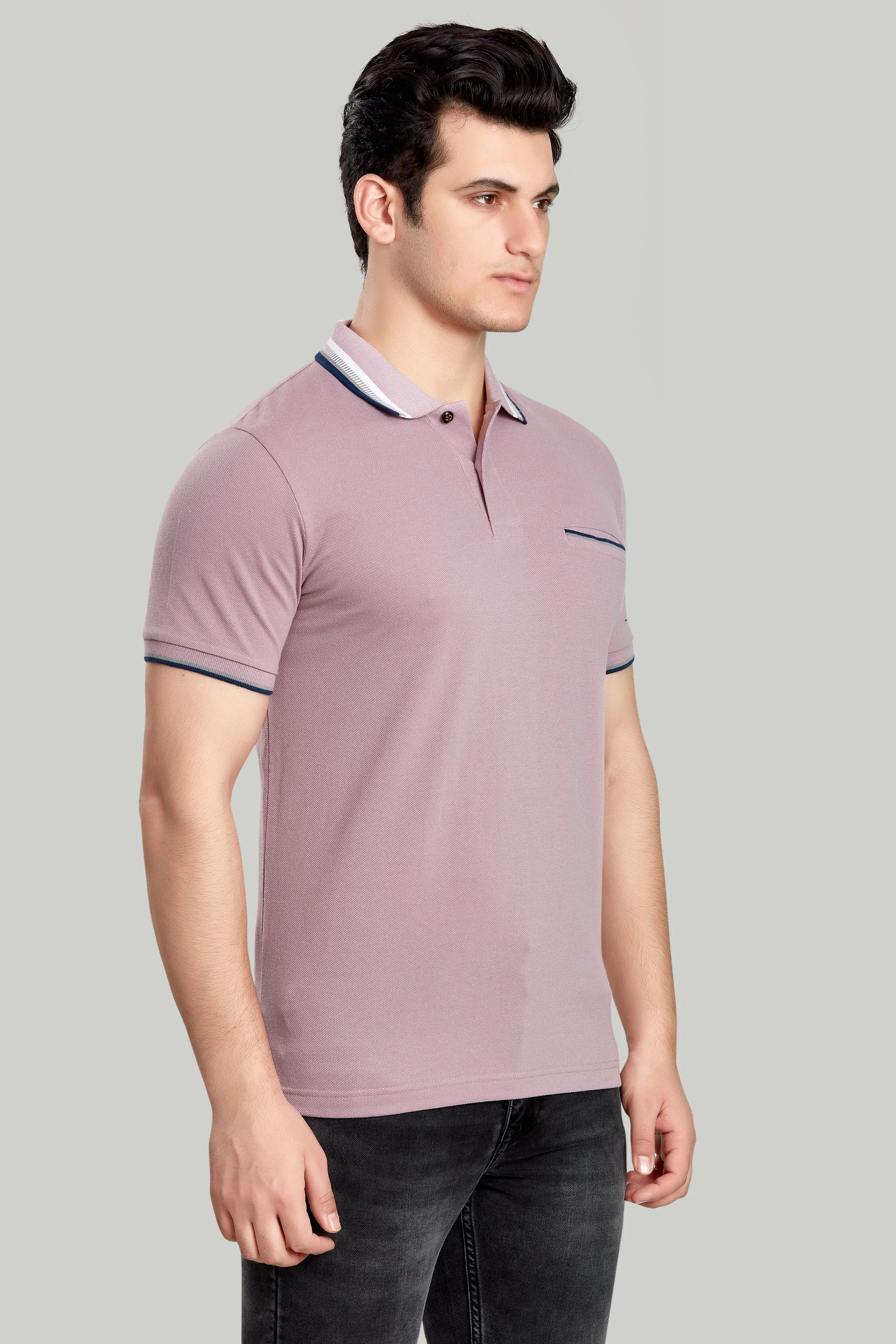 Tipped Collar Solid Polo