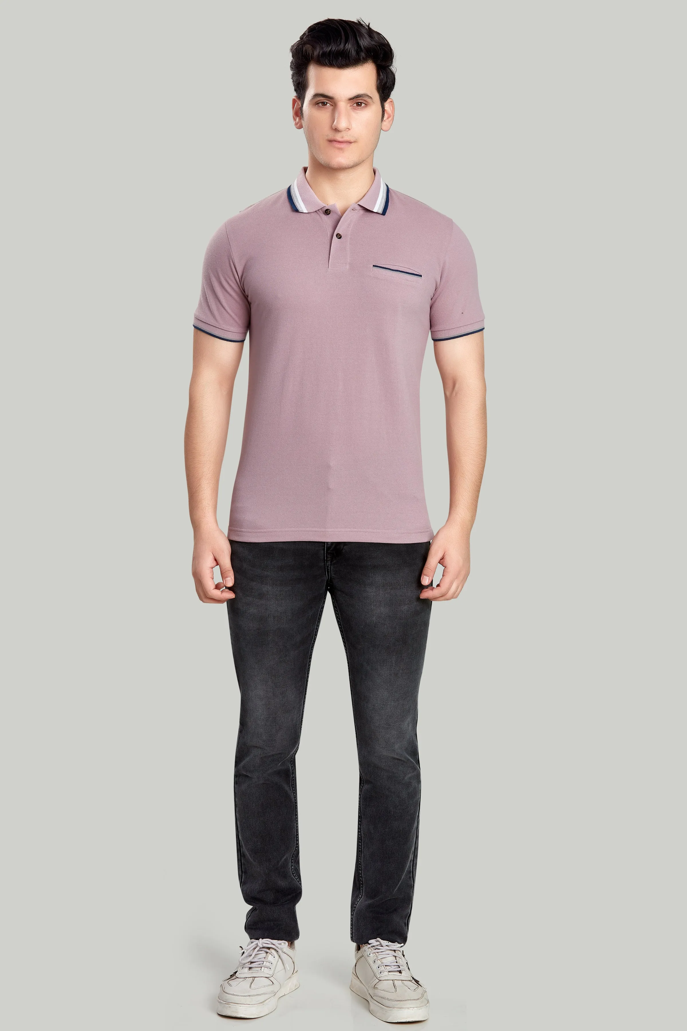 Tipped Collar Solid Polo