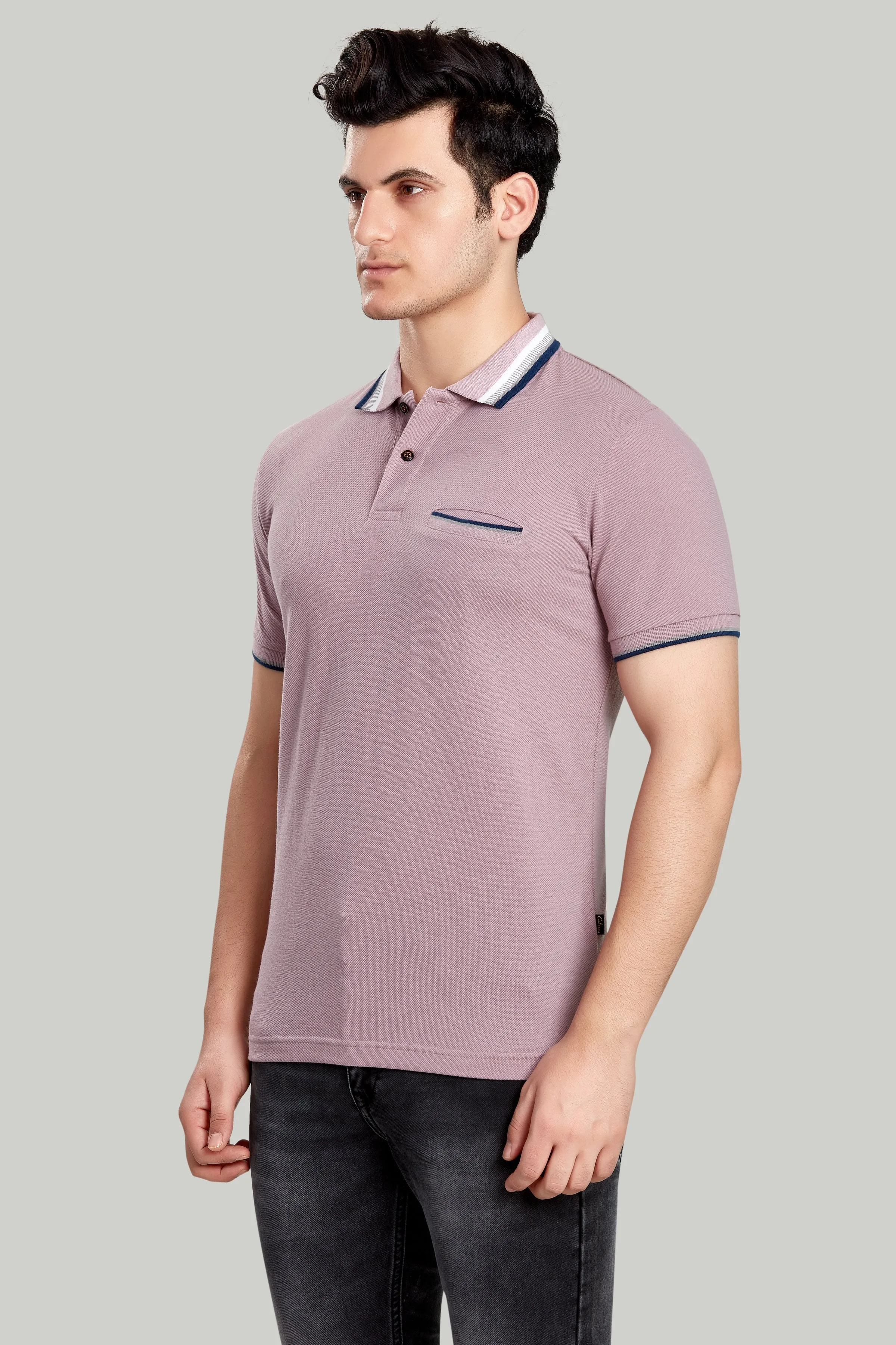 Tipped Collar Solid Polo